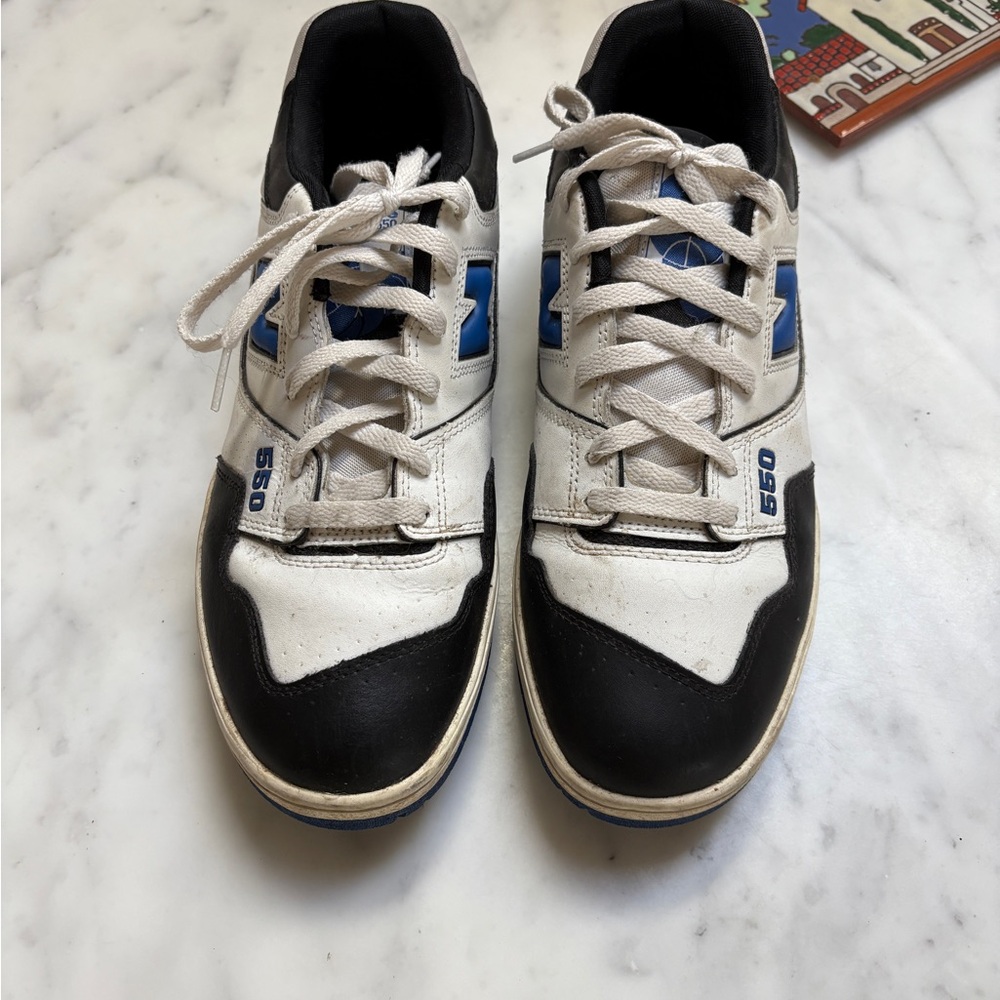 NB Royal blue, white, and black 550s